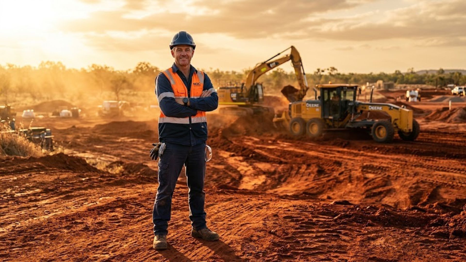 NQ civil contractor at red-earth worksite representing the tender-readiness workshop